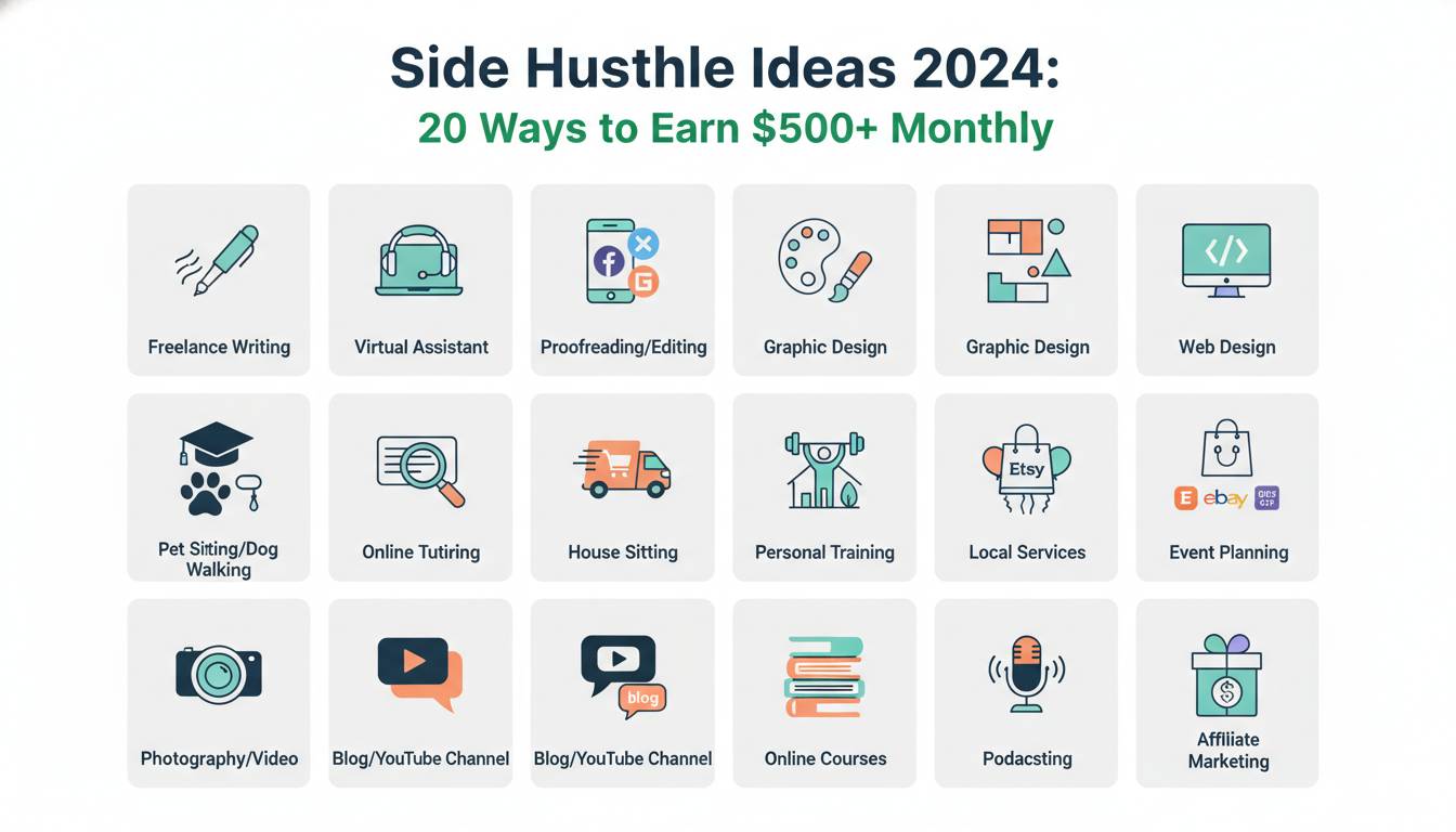 Side Hustle Ideas 2024: 20 Ways to Earn $500+ Monthly